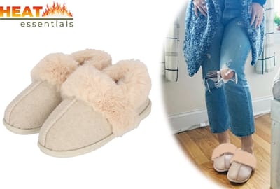 Instap Sloffen Dames | Vilt | Off White | Maat 37/38 |Dames Pantoffels Dames Sloffen | Spaanse Sloffen