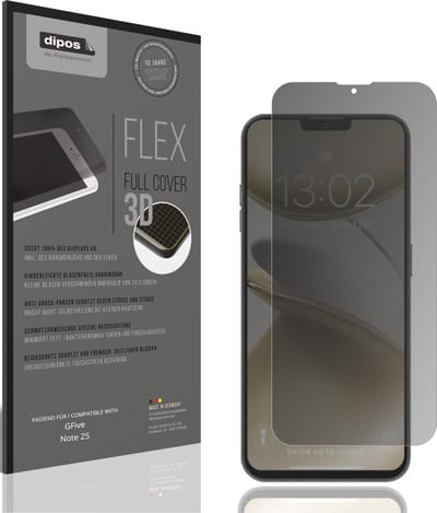 dipos FLEX – Matte Privacy Screenprotector geschikt voor GFive Note 25 | Volledige Schermbescherming | Case-Friendly