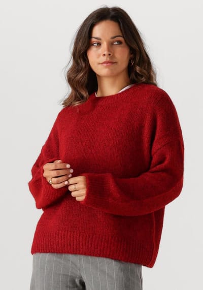 Object Objsaggia Ls Lo Pullover Truien & vesten Dames - Sweater - Hoodie - Vest- Rood - Maat XS