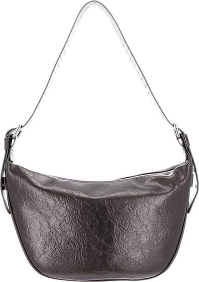 SEIDENFELT MANUFAKTUR Schoudertas Liinaja Hobo Bag Blackish Metallic Bruine