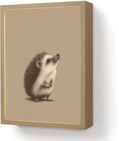 Wandlamp 30x40 cm - Oplaadbaar - Egel - Snuitje - Bruin - Stekels - Wandlampen binnen woonkamer - Slaapkamer lamp - Decoratieve nachtlamp - Vloerlamp draadloos