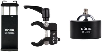 Dörr Stativ Smart Holder Kit, 3-teilig Passieve houder Mobiele telefoon/Smartphone Zwart