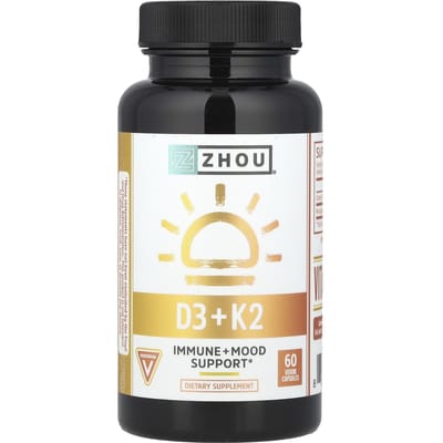 Zhou Nutrition, D3 + K2, 60 vegetarische capsules