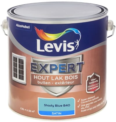 Levis - Expert Hout Lak Buiten Satin Mix - Shady Blue B40 - Mengverf - 2,5 L