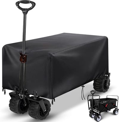 Bolderkar waterproof cover - Handwagenhoes 137x56x61cm – Waterdichte Trolleyhoes – UV-bestendig – Winddicht – Stofdicht – Oxford 420D – Beschermhoes voor Opvouwbare Bolderkar – Zwart