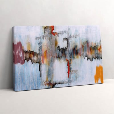 Wallfluent Foto Op Canvas Abstracte schilderkunst - 30 x 20 cm - Grijs Schilderijen Op Canvas Doek - Abstract Canvas Doek Foto - Imitatie van een olieverfschilderij Print Van Doek - Abstract Canvas Schilderij