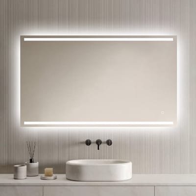 LoXa - Badkamerspiegel Felix met LED 120x70cm – Dimbaar – Anti-condens – Direct & Indirect licht – Geheugenfunctie – Energiezuinig – Eenvoudige installatie
