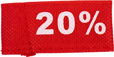 50x Kledinglabel 3x6cm - 20% rood