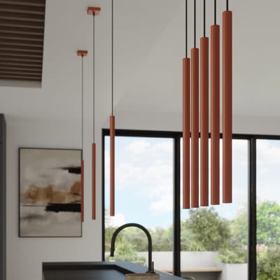 Sollux Lighting Hanglamp Pastelo - G9 - rode oker - staal - 104x25x25cm