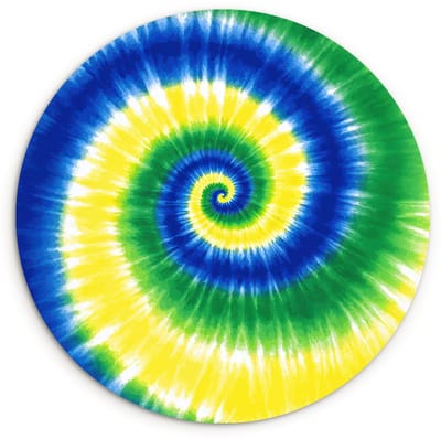 WallCircle® Wandcirkel 120x120 cm - Muurcirkel Spiraal - Groen - Draaiend - Muurdecoratie woonkamer - Wanddecoratie slaapkamer - Kamer decoratie accessoires - Ronde schilderijen XXL