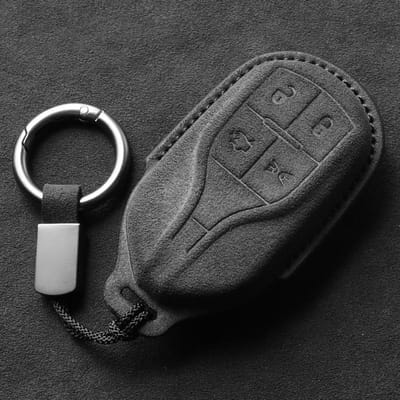 Voor Maserati Levante Ghibli Quattroporte Gt Granturism Grancabrio Keyless Autosleutelhoes Leer Cover Shell Auto Accessoires gray