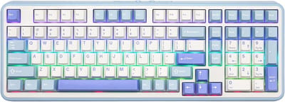 EPOMAKER TH99 - Mechanisch Toetsenbord - 1800 Layout - Tri-Mode Draadloos - RGB Backlight - Gasket Mount - Hot-Swap - 8000mAh Batterij - PBT Keycaps - Wit/Blauw