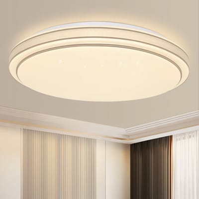 NETTLIFE LED Plafondlamp - rond - zilver - 27cm sterrenhemel slaapkamerlamp - modern 12W keukenlamp - 3000K warm wit - voor hal | woonkamer | kinderkamer