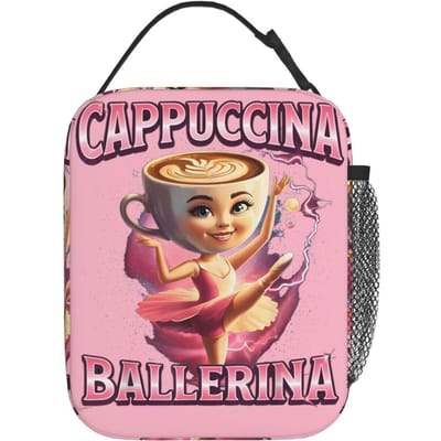 Ballerina Cappuccino Lunchtas Esthetische Lunchbox Voor Kind Picknick Draagbare Koeltas Grafische Thermische Lunchtassen 11cmx21cmx26cm