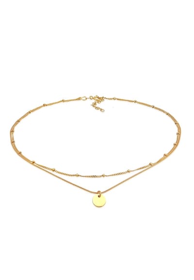Elli - Halsketting - Dames Choker Laagje in 925 sterling zilver verguld - Dames