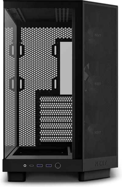NZXT H6 Flow Compact Dual Chamber with RGB - Matte Black - Case - Miditower - Zwart