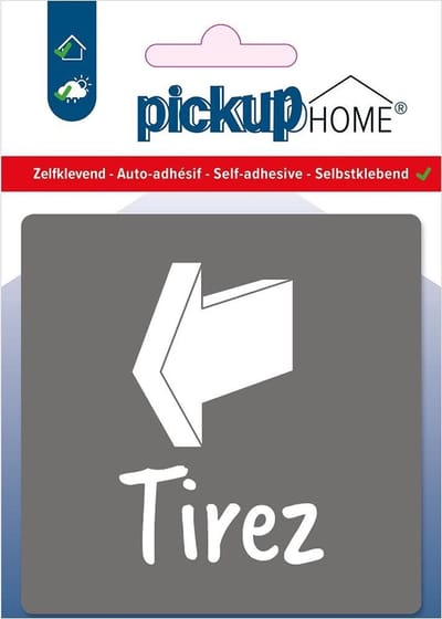 Pickup Tirez grijs gris - 90x90 mm Pictogram Route Acryl
