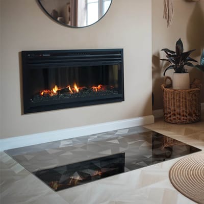 Coloray Vloerplaat Houtkachel - Plaat voor Onder Kachel - 120 cm x 80 cm - Kachel Vloerplaat - Zwart Vloerplaat Kachel - Onderplaat Voor Houtkachel - Vloerplaat Openhaard - Houtkachel Accessoires - Verwarmingsaccessoires