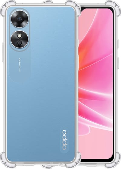 Hoesje - Geschikt voor OPPO A17 - Sterk & Shockproof - Siliconen Case - Back Cover - Telefoon Hoes Shock Proof - Telefoonhoesjes - Transparant