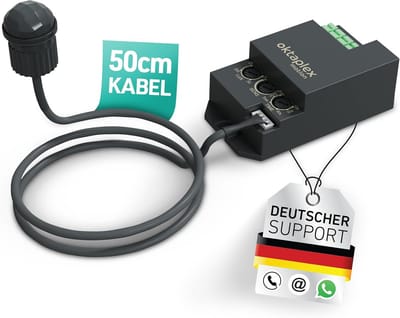 Inbouw Bewegingsmelder 360 Graden Zwart - IP65 Buiten & Binnen Sensor met Groot Bereik