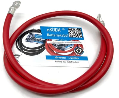 Batterijkabel Koper - Stroomkabel Flexibel - Accu Installatie - Voorgemonteerd Ringoog - 50 mm² 100cm - Rood