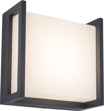 LUTEC Qubo - Moderne wandlamp voor buiten - Aluminium armatuur - LED - 650 Lumen - 3000K warm wit licht - Donkergrijs