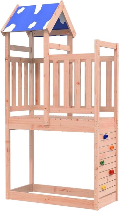 Speeltoren Buiten - Speelstructuur Kinderen - Actief Spelen - Massief Douglas Hout - 110 x 53 x 215 cm - Bruin