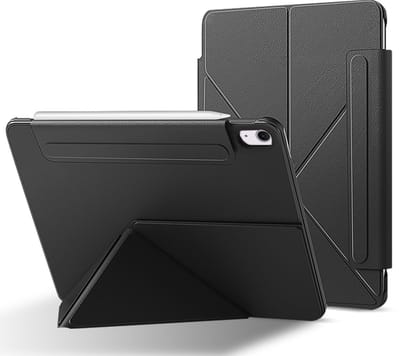 Dailygoods- Hoes iPad Air 11 inch - Beschermhoes - Inklapbare Standaard - Krasbestendig - Sterke Magneet - Zwart - Tablethoes