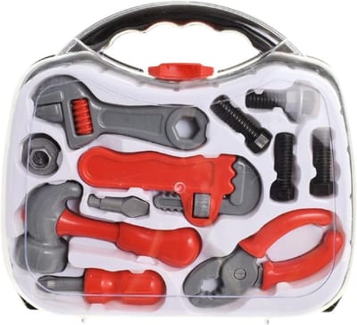 Kinder Gereedschapskist - Speelgoed Werkset - Rollenspel Activiteit - 11 Delige Set - 31 x 31 cm