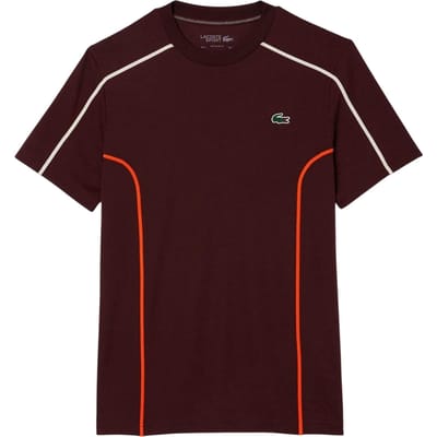 Lacoste Ultra Dry Regular-tennis-T-shirt voor heren (Bruin)