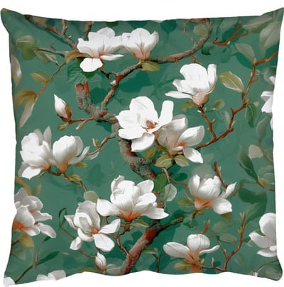 Sierkussens - Kussentjes Woonkamer - 50x50 cm - Bloemen - Takken - Wit - Klassiek