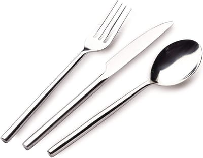 Contemporary Collection Chopstick Stainless Steel Set of 12 Dessert Forks - Rockingham Forge - Modern Design - High Quality