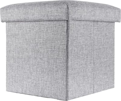 Opvouwbaar Zitkubus - Multifunctioneel 30x30x30 cm in FELS GREY - Stoere Opbergkist en Voetensteun
