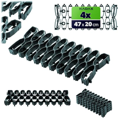 KADAX gazonbeschermroosters voor robotmaaiers, 47 x 20 cm, 4 stuks, gazonbeschermroosters tegen beschadiging door robotmaaiers, kunststof gazonroosterpanelen (groen)