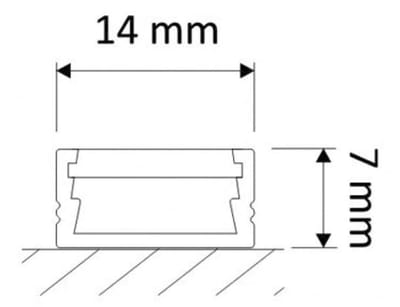 Slank LED Aluminium Profiel voor LED-Strips 14x7mm met Afdekking en Eindkappen