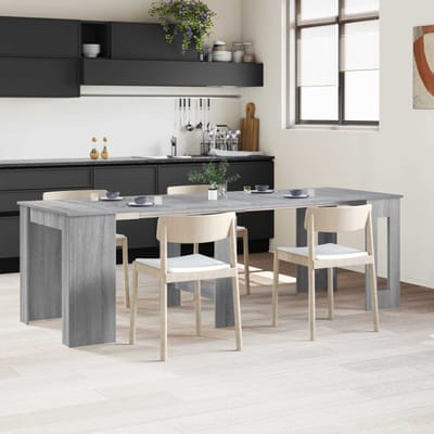 vidaXL - Eettafel - 240 - x - 85 - x - 75 - cm - Bewerkt - hout - Grijs - Sonoma - Rechthoekig