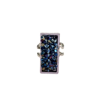2 Love It - Crush of Silver - dames - ring - verstelbaar - blauw