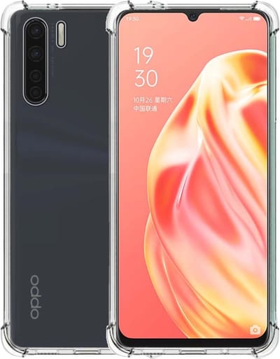 Smartphonica Telefoonhoesje Geschikt voor Oppo A91 transparant shockproof TPU siliconen hoesje met stootrand geschikt voor Oppo A91