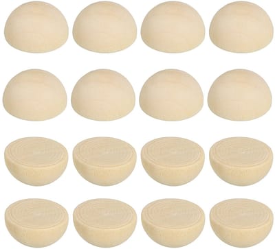 Houten kralen, 300 stuks onafgewerkte natuurlijke houten kralen, ronde gespleten houten ballen voor ambachtelijke kunst ornamenten schilderen, bruin
