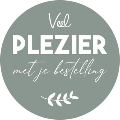 Sticker Veel plezier met je bestelling - webshop sticker - bedanksticker bestelling - sluitsticker verpakking - 20 stuks