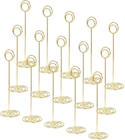 15pcs Gold Table Number Holders - 220mm Tall Table Number Stands - Gold Place Card Holder voor Bruiloft - Feest - Restaurant