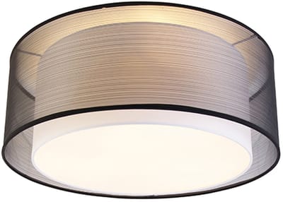 QAZQA drum-neutron - Moderne Plafondlamp - 3 lichts - Ø 500 mm - Zwart - Woonkamer | Slaapkamer | Keuken