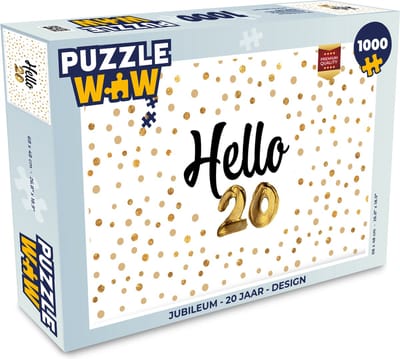 Puzzel Jubileum - 20 jaar - Design - Legpuzzel - Puzzel 1000 stukjes volwassenen