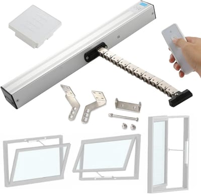Elektrische Raamopener - Automatische Keten - Ventilatie Regelen - Dubbellaagse Keten - 300-1000 mm Slag - Zilverkleurig