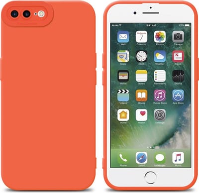Cadorabo Hoesje geschikt voor Apple iPhone 7 PLUS / 7S PLUS / 8 PLUS in FLUID ORANJE - Beschermhoes gemaakt van flexibel TPU silicone Cover Fluid Case