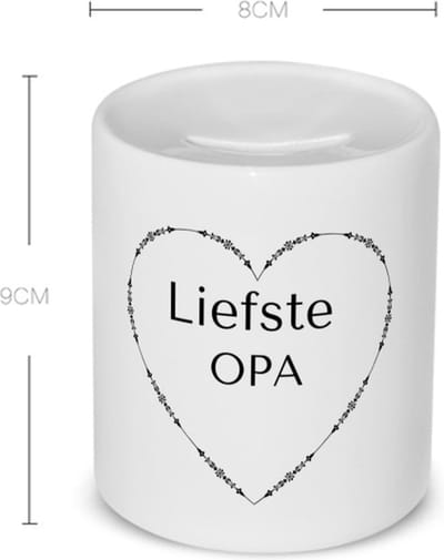 Akyol - liefste opa Spaarpot - Opa - de liefste opa - verjaardag - cadeautje voor opa - opa artikelen - kado - geschenk - 350 ML inhoud