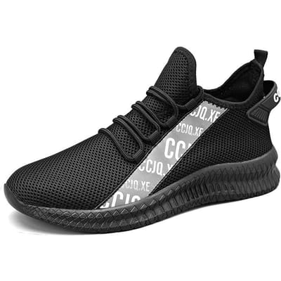 MAEDEF Nieuwe Heren Hoge Kwaliteit Lichtgewicht Hardloopschoenen Klassieke Mesh Ademende Casual Schoenen Mode Antislip Zachte Sneakers 39 zwart