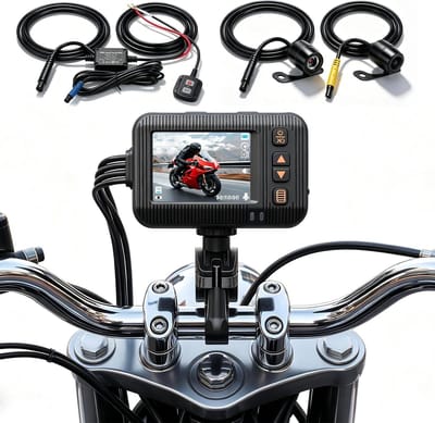 Motor Dashcam - Dubbele Lens Camera - Veilig Rijden - IP67 Waterdicht - 2 Inch Scherm - Zwart