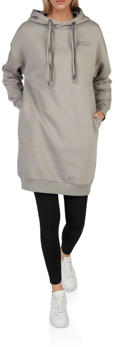 DENIMFY Dames Sweatshirt DFAnna bequem Grijs S Volwassenen Sweatjurk - Truijurk