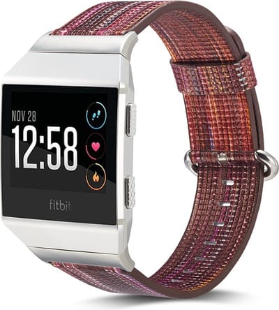 By Qubix - Compatible Fitbit bandje - Geschikt voor fitbit Ionic TPU bandje - Bordeaux / Bruin